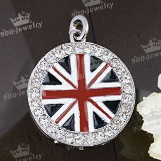   Plated Flag Coin Crystal Bead Round Pendant For Necklace Hot Sale