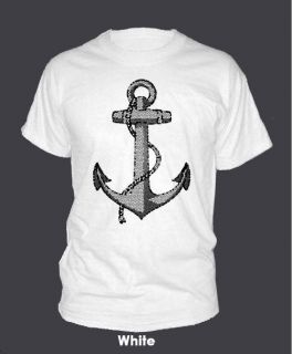 VINTAGE ANCHOR ~ T SHIRT nantucket sail boat navy pirate ALL SIZES 