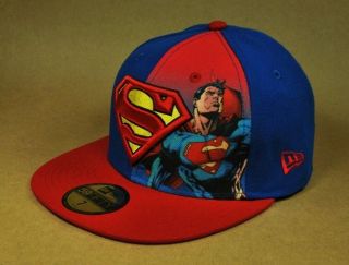 NEW ERA 59FIFTY SUPERMAN ROYAL BLUE RED PANEL SUB OFFICIAL CUSTOM 