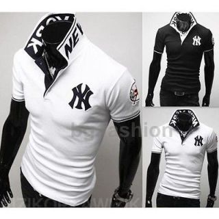Big Sale!! Mens New York Yankees Embroidered Slim Short Sleeve Polo 