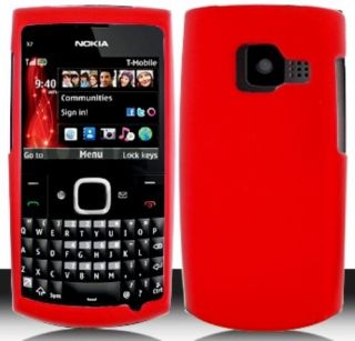 Nokia X2 01 RED Faceplate Protector Snap On Hard Cover Cellphone Case