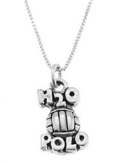 STERLING SILVER H2O POLO / WATER POLO CHARM WITH BOX CHAIN NECKLACE