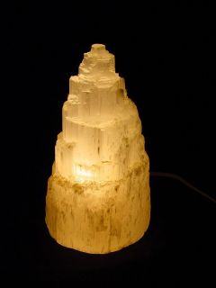   Morrocan Selenite tower lapidary crystal night light lamp 5072C dl