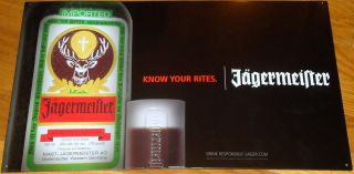 JAGERMEISTER KNOW YOUR RITES ADVERTISING TIN SIGN 10 x 17