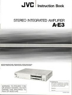Original JVC A E3 Amplifier Owners Manual