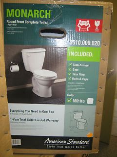 American Standard Monarch White Round Front Complete Toilet 3510.000 