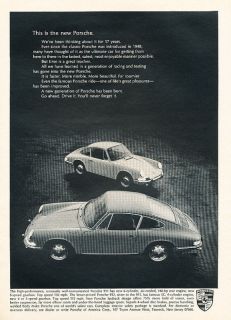 1966 Porsche 911 912 Classic Advertisement Ad A1B