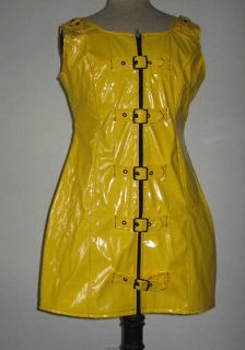 Misfitz Yellow PVC Buckle Dress Size UK16