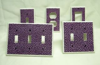 Purple Leopard Cheetah Animal Print Pattern Light Switch Cover Outlet 