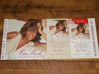 Whitney Houston One Wish 12 x 26 Rare Arista Promo Only Poster Great 
