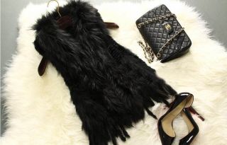 Exquisite Ladys 5 Color Racoon Fur/Rabbit Fur Knit Vest/Gilet/Wai 