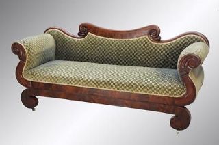 15891 Antique Country Empire Period Rolled Arm Sofa