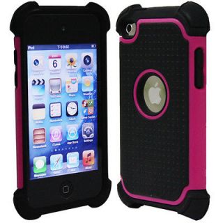   PINK HARD SILICONE SKIN CASE COVER FOR IPOD TOUCH 4 4G 4TH GEN