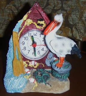 Adorable Pelican and Boat Desk Clock, brand new, cute