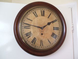 Ansonia Clock Co American Circular Mahogany Case Timepiece Wall Clock 