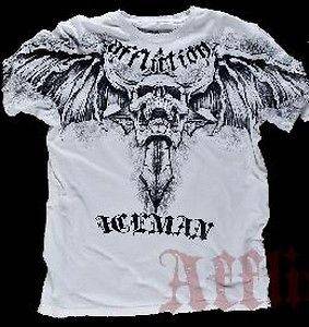 Affliction ICEMAN T Shirt XL NWT NEW Skull Wings Chuck Liddell