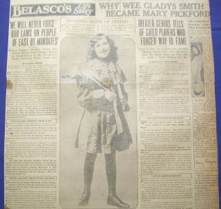 1925 12/06 L.A. EXAMINER FRONT PAGE *WHY GLADYS SMITH BECAME MARY 