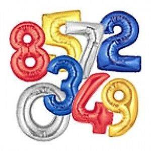 Giant 34 Foil Helium Balloon Numbers   Gold/Silver/Bl​ack/Blue/Pink 