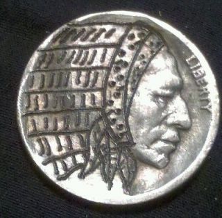 Hobo nickel Indian Chief Buffalo Nickel