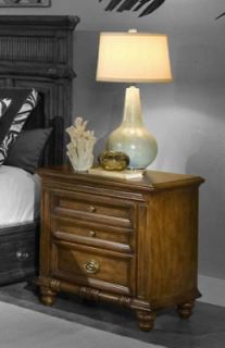 Distressed Brown Arts and Crafts Nightstand Side Table