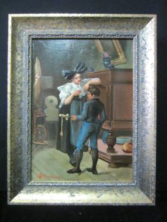 Dalun Dutch Maiden and Boy Oil Painting, Signed, Original Rare 