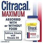 citracal maximum calcium citrate vitamin d3 240 capl one day