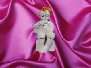 Occupied Japan LITTLE BOY PLAYING FLUTE Figurine 3 1/2