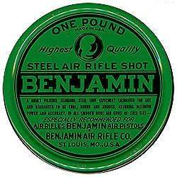 Vintage Original BENJAMIN STEEL AIR RIFLE SHOT Tin St. Louis MO Unused 