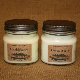 Soy Candle Natural Soybean Wax 8 oz Mason Jar Fruit Berry Scents