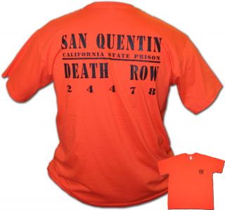   . DEATH ROW. CDC T shirt. SCREEN PRINTED. Orange. Prison uniform