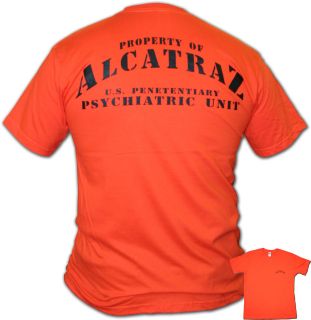   PSYCHIATRIC UNIT T shirt. SCREEN PRINTED. Orange. Prison uniform