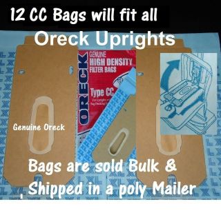 12 Genuine Oreck XL CC Upright Vacuum Cleaner Bags