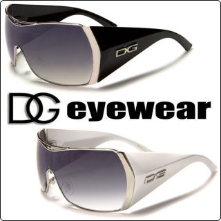  Designer DG Eyewear Oversized Womens Sunglasses Big Metal Frame White