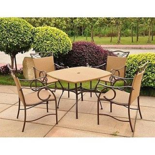 New Valencia 5pc Outdoor Patio Wicker Dining Furniture Seating Set 