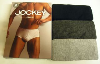 New Jockey Classic Y Front 3 Pack Briefs. GREYS