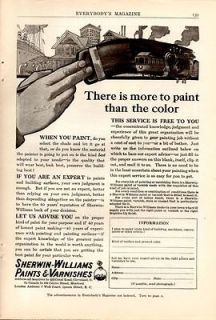 1909 SHERWIN WILLIAMS AD THERES MORE TO PAINT THAN COLOR
