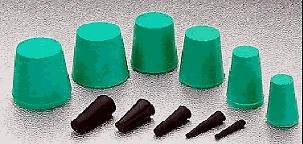 Lot of 29 Green Solid Tapered Rubber Plugs Stopper Machine Lab Chem 