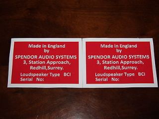 spendor speakers in TV, Video & Home Audio