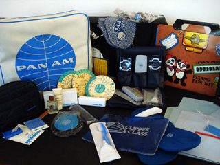 Vintage Pan Am Airline Set With One White Bag Excellent Condition 