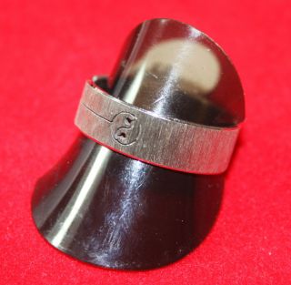 Stainless steel Laser cut ring Band size 7 Unisex Sandblasted Ying 