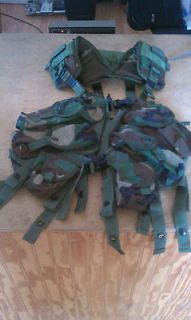   Military Issue Tactical Load Bearing 6 pocket Vest Woodland Camo