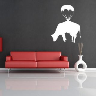 Banksy Golden Parachute Cow Vinyl Wall Art Sticker Transfer Decal 