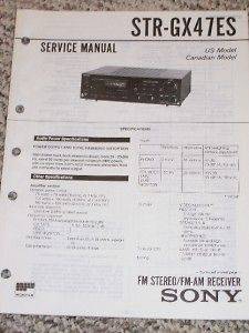 Sony STR GX47ES Stereo Receiver Service Manual/Parts