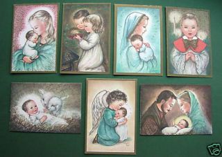LOVELY GROUP OF VINTAGE XMAS GREETING CARDS ~ CHARLOT BYJ, BYI