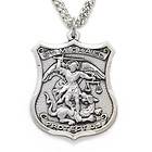 ELT Mens 1 1/4 Sterling Silver Saint Michael Justice Scales Police 