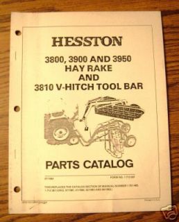 Hesston 3800   3950 Hay Rake Parts Catalog