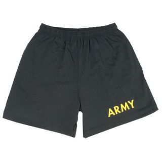 US Army Style Black Running / Gym / Physical Training Shorts