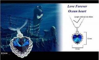 NEW Fashion Hot Gift Titanic LOVE OF THE OCEAN NECKLACE Sky Blue 