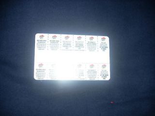 PIZZA HUT BUY 1 GET ONE FREE COUPON CARD 12 COUPONS