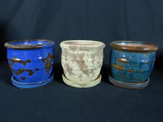 Ceramic Plant Pot   5” Round Rippled   Flower Pot